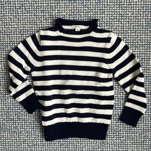 Crewcuts navy and white striped roll neck cotton sweater